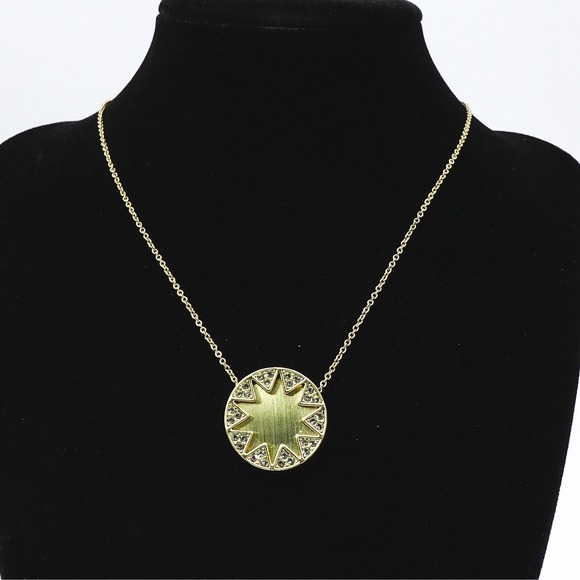 House of Harlow Rhinestone Starburst Necklace Gold Tone Celestial Coachella - Picture 2 of 11